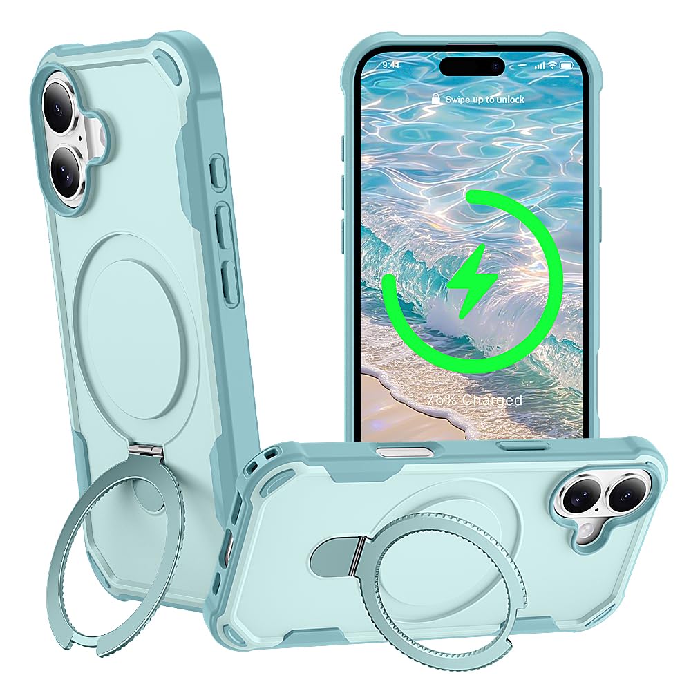 Designed for iPhone 17 Case with Magnetic Stand Military Drop Protection Compatible with Magnet Shockproof 17 Phone Case