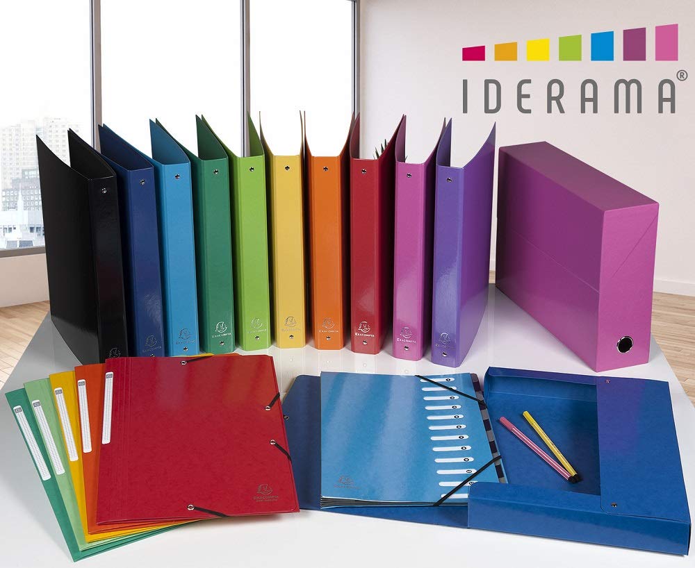 Exacompta 8 Boîtes de Classement en PP Iderama A4 dos 6 cm Assorties