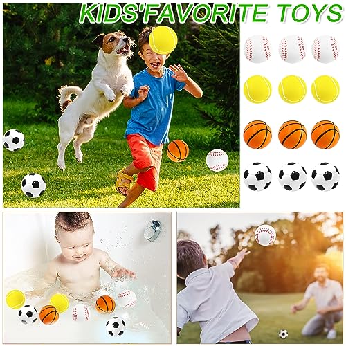12 Stück Stressball, Mini Sportbälle, Antistressball Kinder, Enthält Fußball Basketball Tennis Baseball Stressbälle Anti Stress Geschenke für Erwachsene Kinder, Stress Angst Linderung