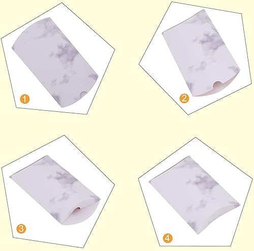 Vista 25 de Airssory 100 unidades de almohada de papel kraft vintage de 3 x 2 pulgadas, caja de embalaje de dulces, caja de embalaje de dulces, cajas de regalo