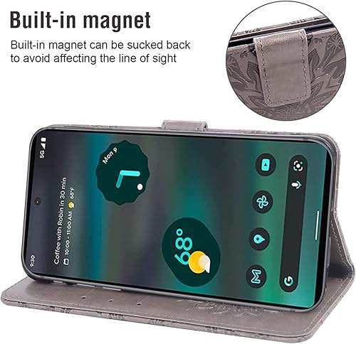 Miniatura 3 de Asuwish Funda de teléfono para Google Pixel 6A 5G 2022 con protector de pantalla de vidrio templado y piel de girasol, funda delgada con tapa