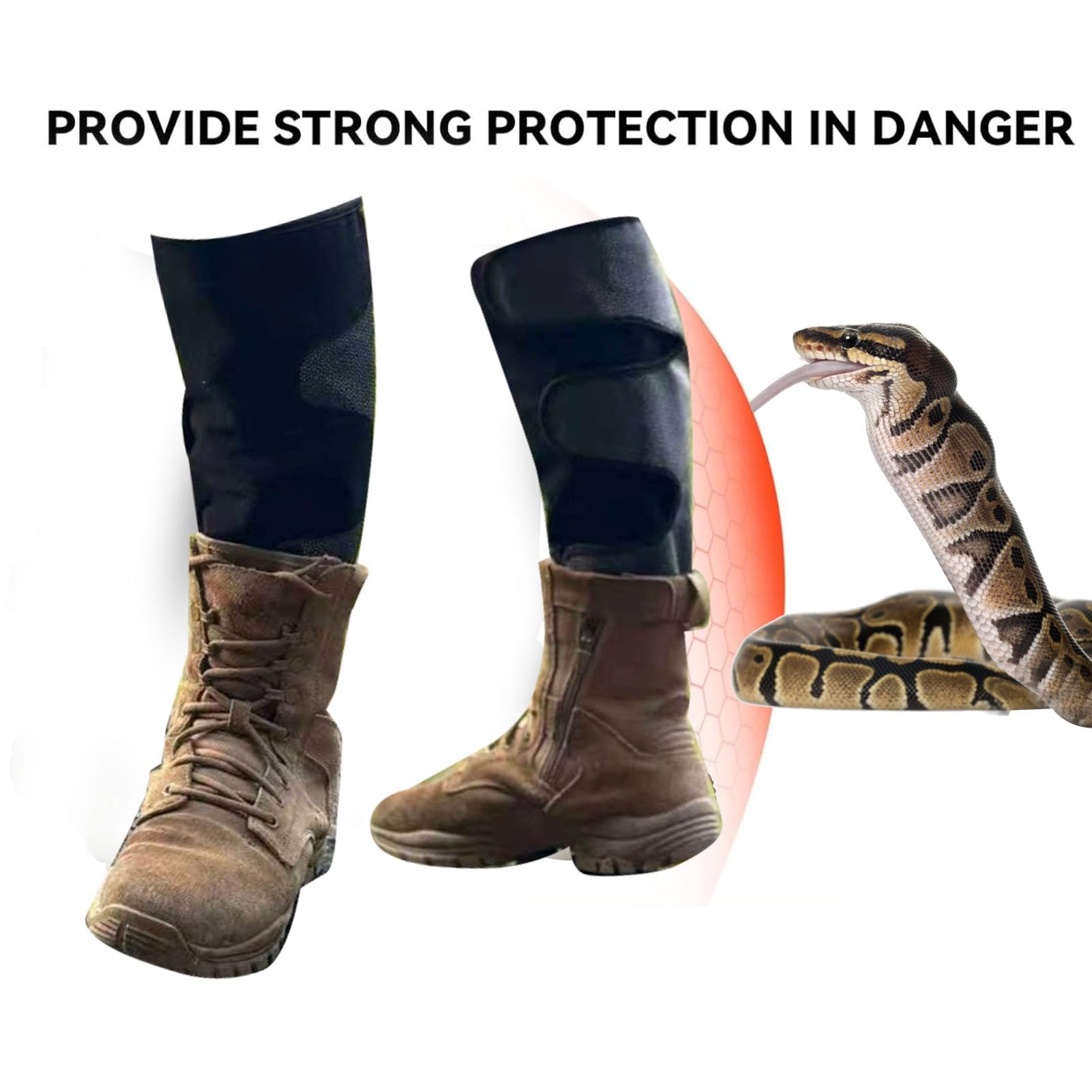 SNK-001 Guêtres Anti-Serpent, réglables | Protège-jambes respirant, confortable, randonnée, camping, unisexe