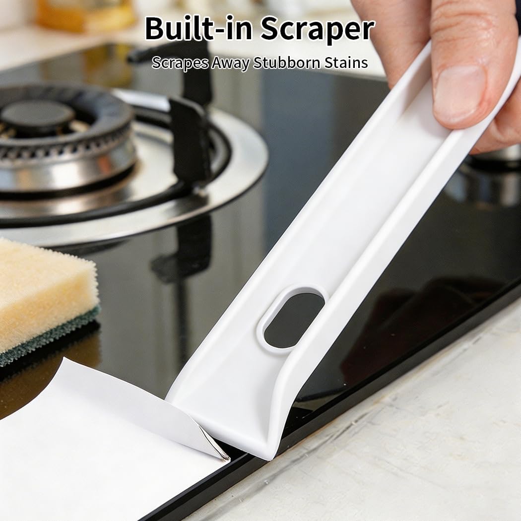 3-in-1 Grout Brush and Crevice Cleaner,with V-Shaped Bristles & Hair Clip-Multi-Surface Gap Cleaning Tool for Bathroom Tiles,Kitchen,Window Tracks,and Narrow Corners (White)