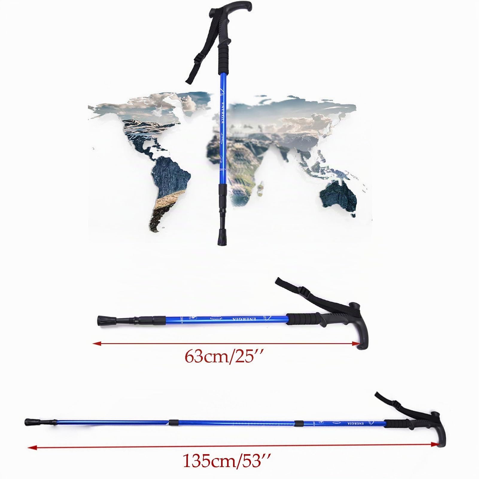 ThreeH Bastones de Trekking Ligeros con Mango Antideslizante en T Diseño de Bastón Ajustable para Viajes Senderismo Escalada Senior Hombres Mujeres