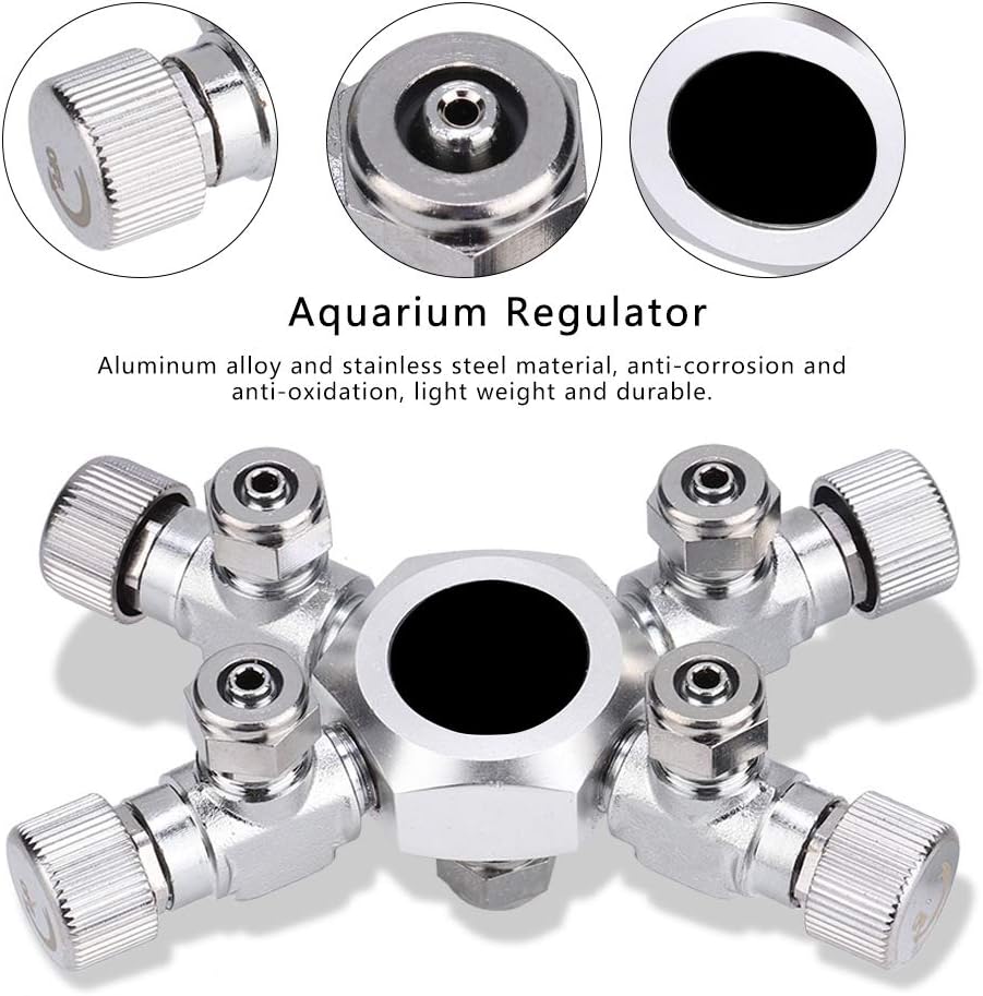 Zerodis CO2 Splitter Multi Ways Distributor CO2 Multi Pass Splitter Aquarium Regulator CO2 Splitter Valve for Fish (4 Ways)