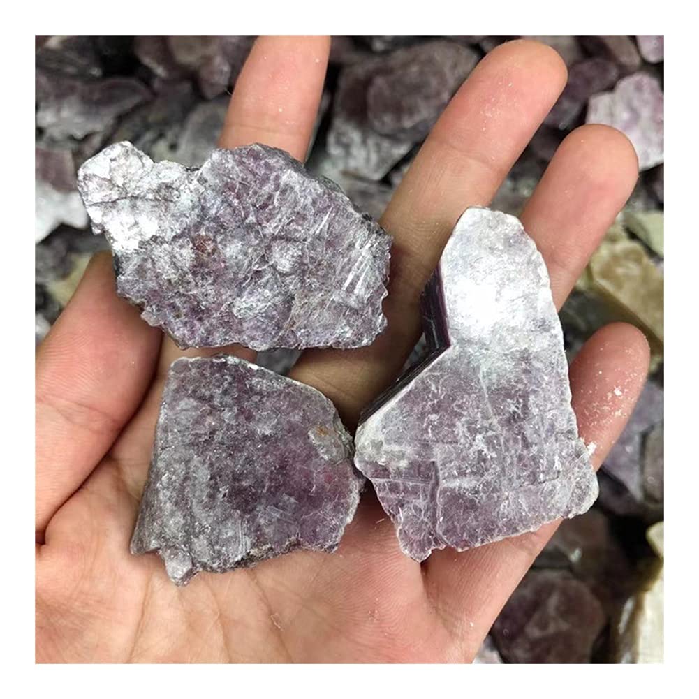 Stein Naturkristall Edelstein Lila Lepidolit Rohsteine ​​für Reiki ERTEYIN (Color : Purple Lepidolite, Size : 300g)