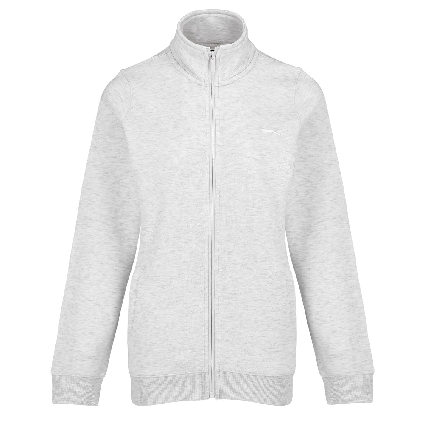 Slazenger Womens Fitted Zip through Jacket Outerwear Top Ice Grey Marl XL