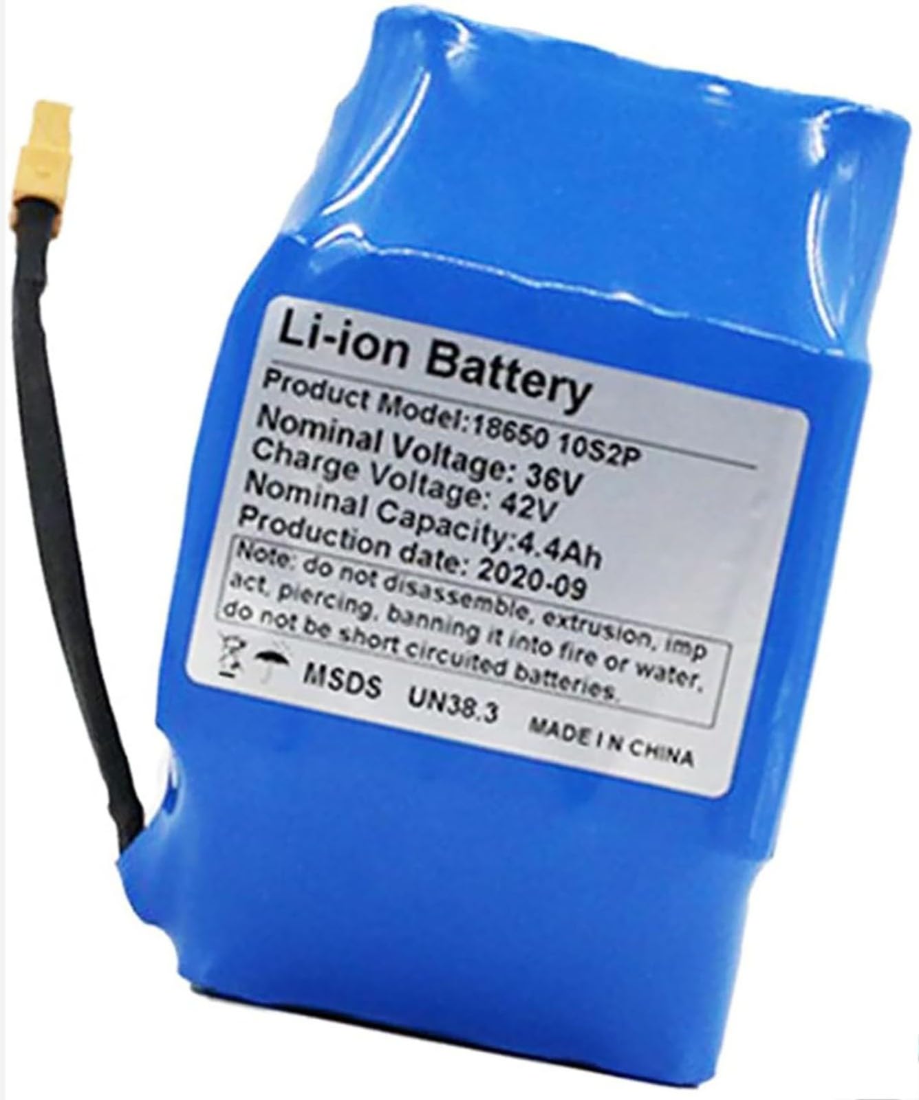 Batteria Di Ricambio Per Hoverboard Al Litio Da 36V 4.4ah, Batteria Di Lunga Durata Ad Alta Capacità Per Bici Elettrica Da 36 V 10S2P Con Spina XT60