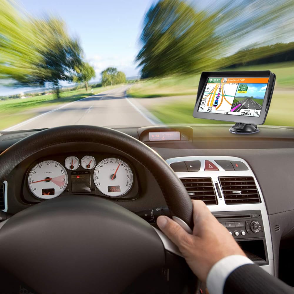 TKMARS Navegador GPS para Coche y Camion, Pantalla Táctil de 7 Pulgadas, con Actualizaciones de Mapas de Europa para Toda la Vida con con Guía de Voz