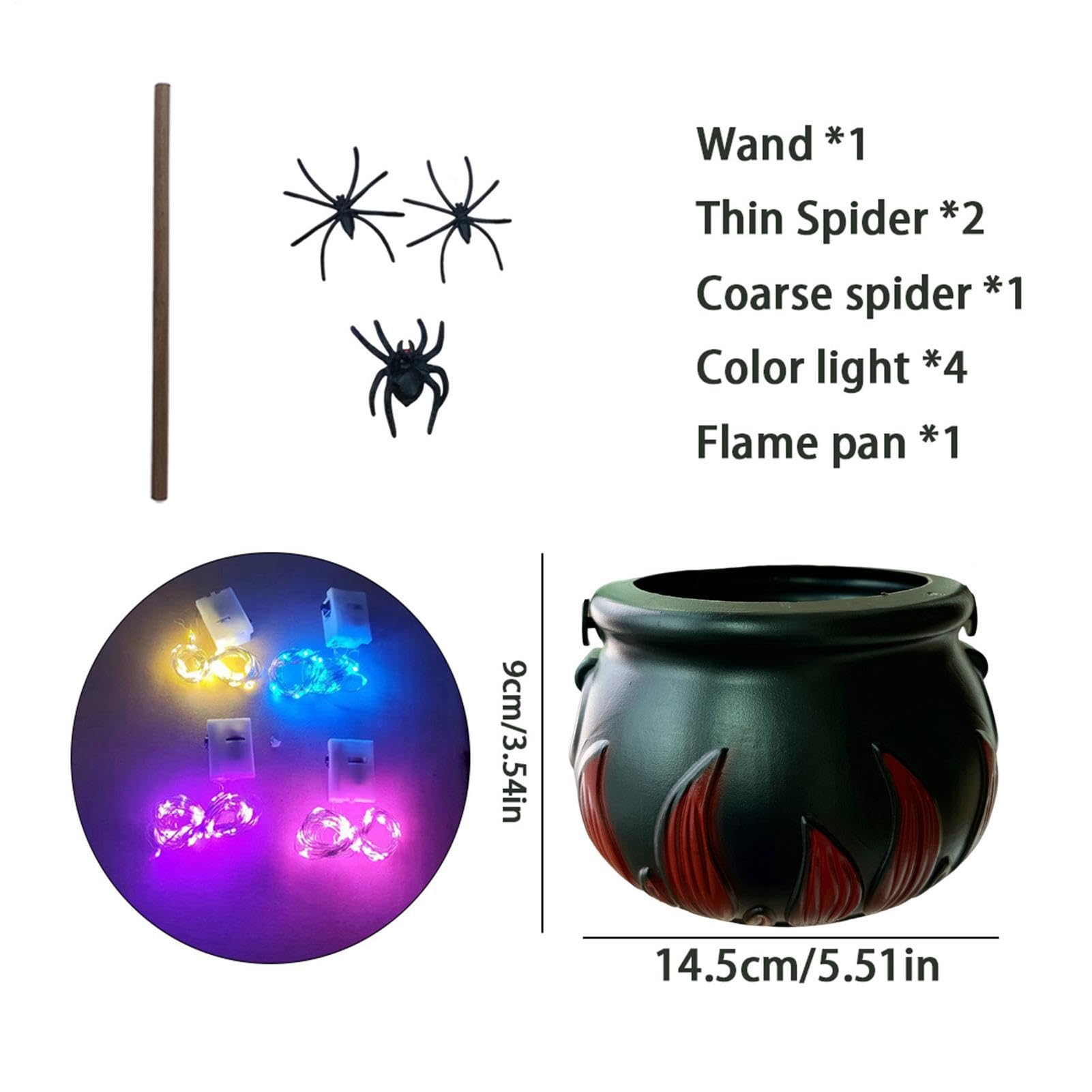 Halloween Witch Cauldron Catena luminosa colorata decorazione da tavolo con
