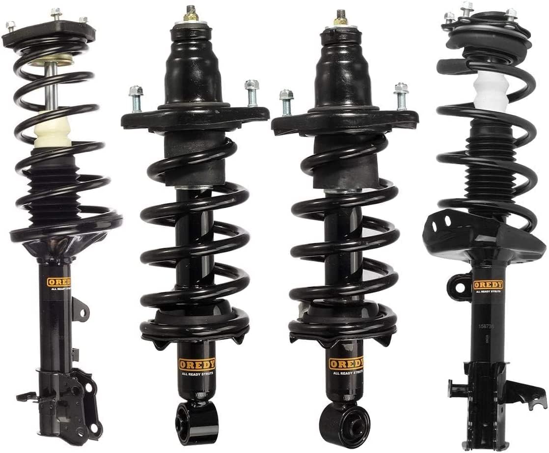OREDY Front & Rear Struts Coil Springs for 2007 2008 2009 2010 2011 Honda CR-V CRV Shock Absorbers Assembly - 172497L 172497R 272491 272492 (4PCs)