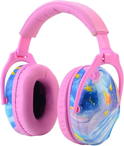 HZ015 Orejeras de seguridad para niños con cancelación de ruido, protector auditivo a prueba de sonido, orejeras para niños pequeños y niños - Pink