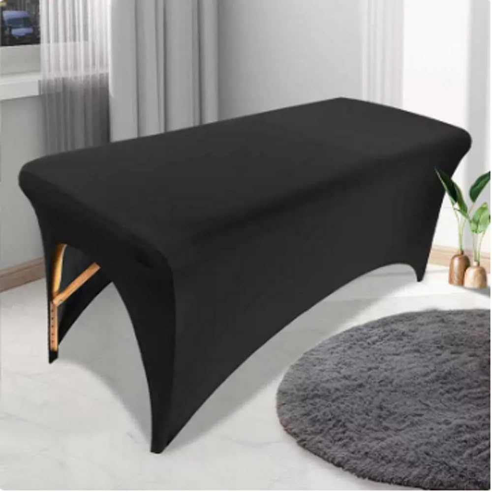 6FT Massage Table Cover, Stretchy Fitted Spa Bed Cover, Lash Bed Cover for Massage Table, Beauty Salon, Esthetician, Spa, Waxing, Tattoo, Black, 72 x 29 x 29.5 Inches — 사진 1