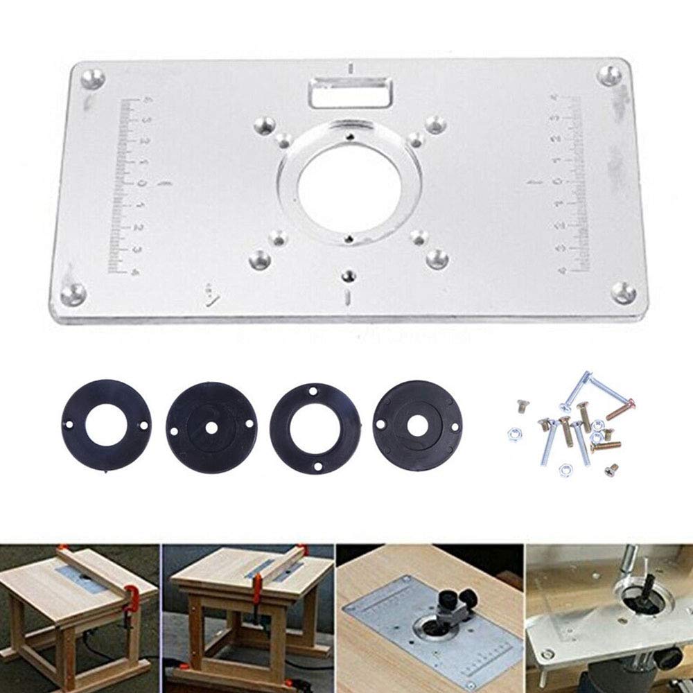 Router Tafel Insert Plaat Aluminiumlegering Compatibel met Makita Routers Trimmen Machine Flip Board Houtbewerking Graveermachine Accessoire 120x120x8mm