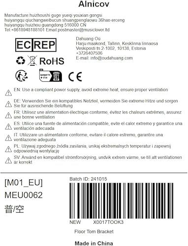 Miniatura 13 de Alnicov Soporte de estante de soporte de pierna de tambor de Tom para accesorios de piezas de tambor de Tom