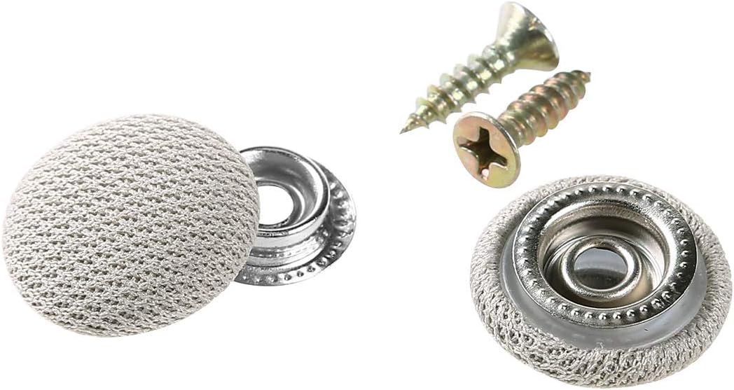 30Pcs Car Interior Ceiling Cloth Fixing Screw Cap Roof Rivets Retainer Automotive Headliner Repair Button for Car Roof Flannelette Fixed Beige&Grey A