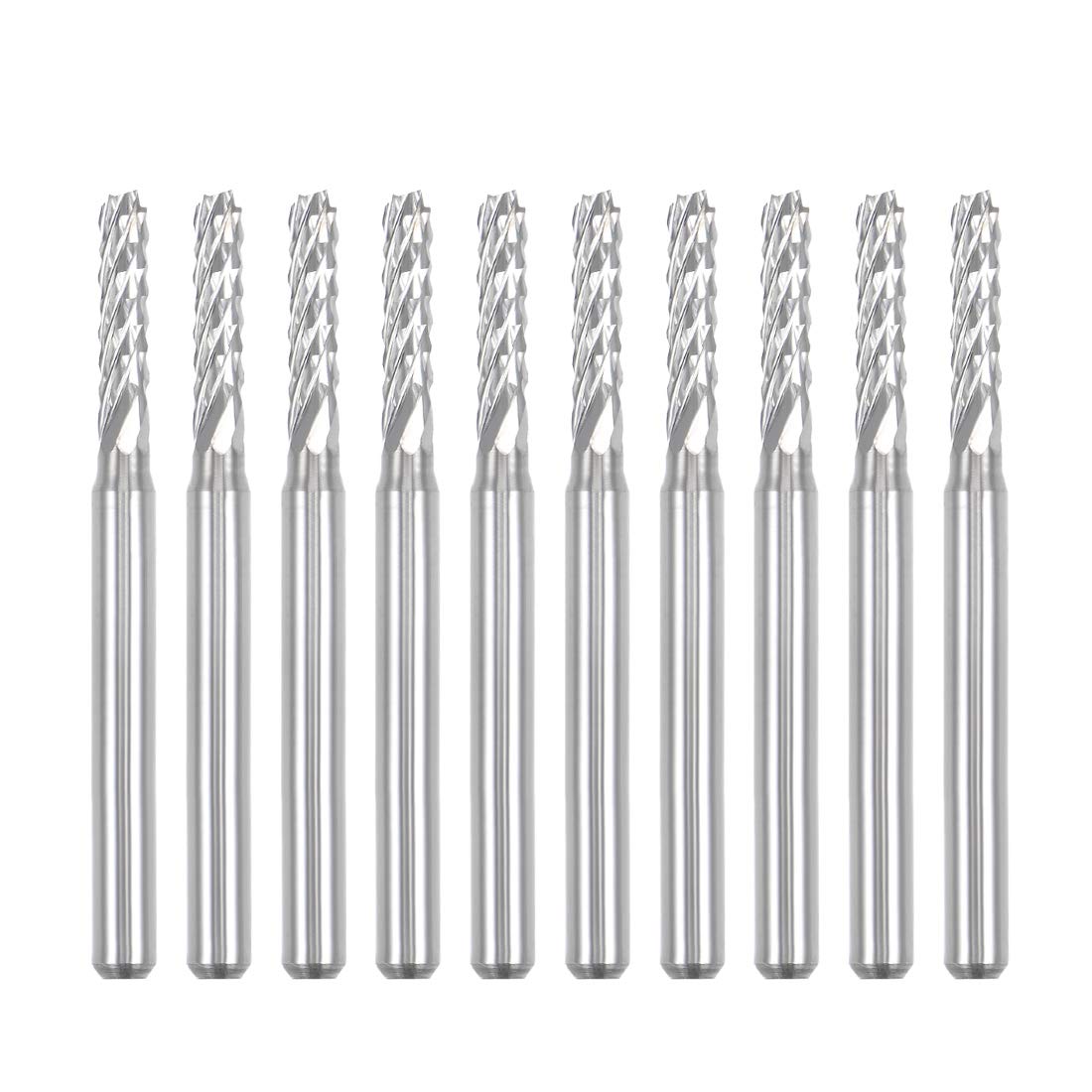 uxcell 10Pcs 2.5mm Carbide End Mill Engraving Milling Cutter CNC Router Bits for PCB Machine, 1/8" Shank