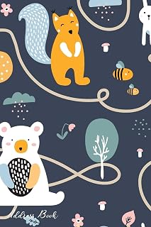 Address Book: For Contacts, Addresses, Phone, Email, Note,Emergency Contacts,Alphabetical Index With Cute Bear Hedgehog Squirrel Hare Background