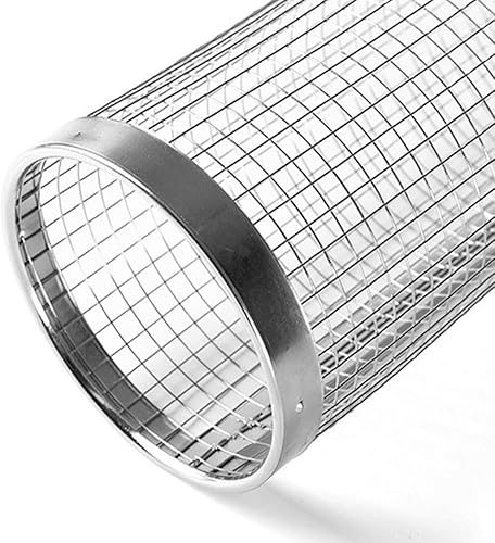 Miniatura 7 de Cestas de parrilla rodantes para parrilla al aire libre para verduras, pescado, carne, campamento, regalo de Navidad, cesta de parrilla grande para