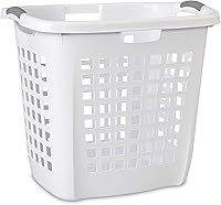 Sterilite 12258004 Carry Hamper 19-7/8" White - Large Capacity Laundry Basket with 4-Side Handles for Easy Transport
