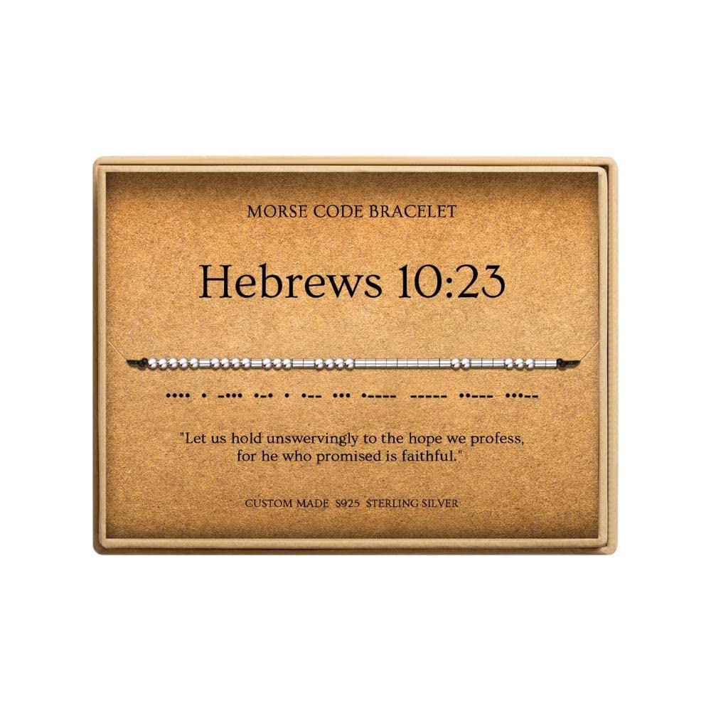 Morse Code Bracelets for Women, Christian Bible Verse Bracelets, Scripture S925 Sterling Silver Inspirational Faith Jewelry, Religious Gifts for Women