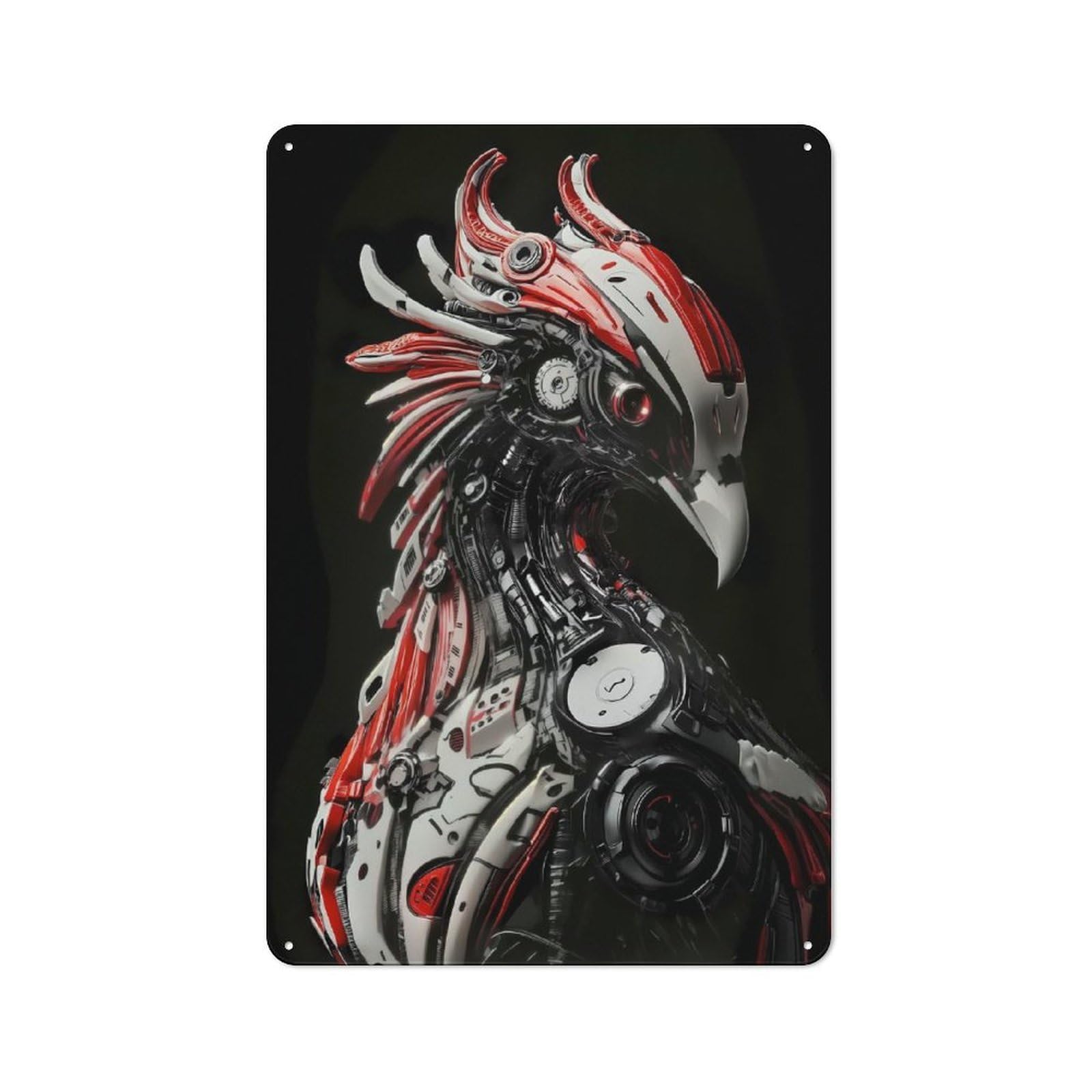 Junmoney Style-19 Classic Cybernetic Phoenix Metal Gift Sign 30X20cm, Small Space Decor For Home, Shop, Pub Or Studio Wall