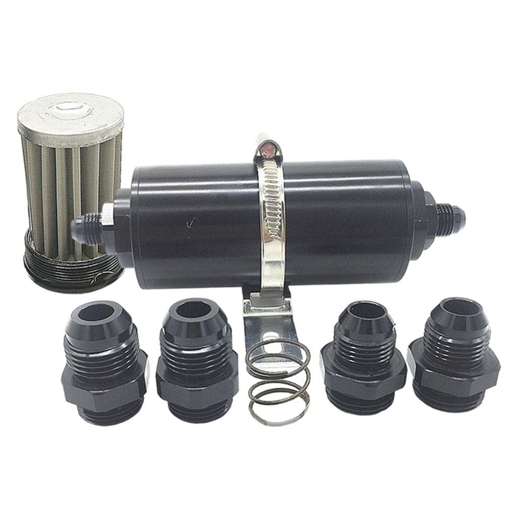 Buy NC Car Racing Inline Oil Fuel Filter with AN6 AN8 AN10 Adapters ...
