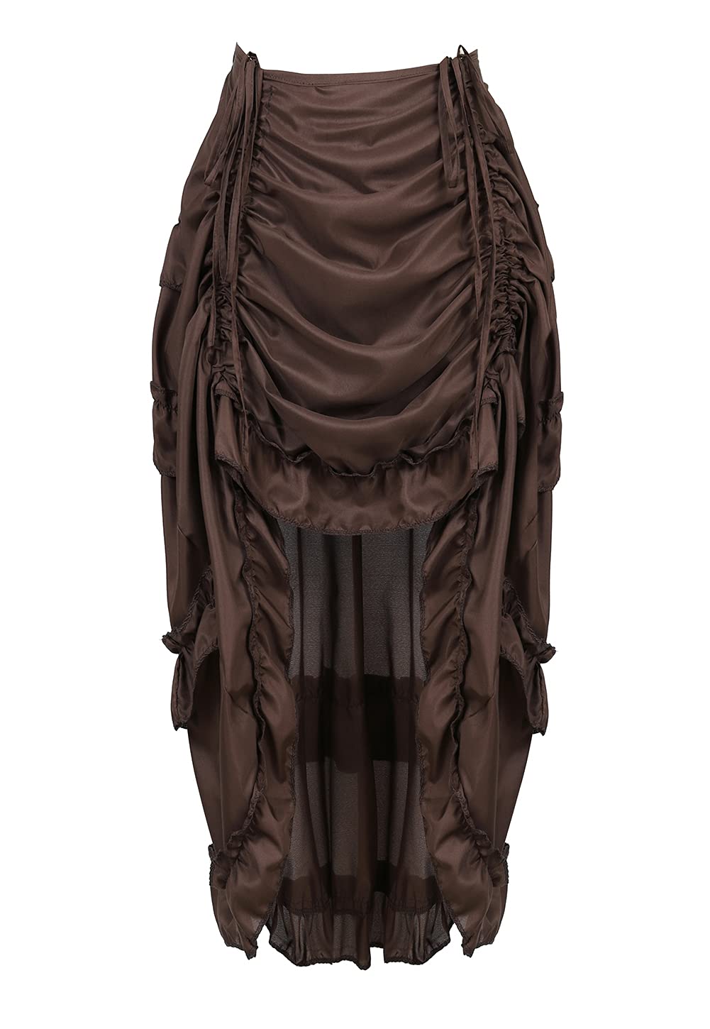 Grebrafan Corset Steampunk Femme Cuir et Jupe Pirate | Déguisement Médiéval Adulte Corset Femme