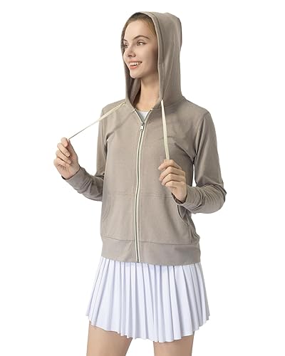 Women's Stretch Athletic Full Zip Hoodie - Kangaroo Pockets, Comfort