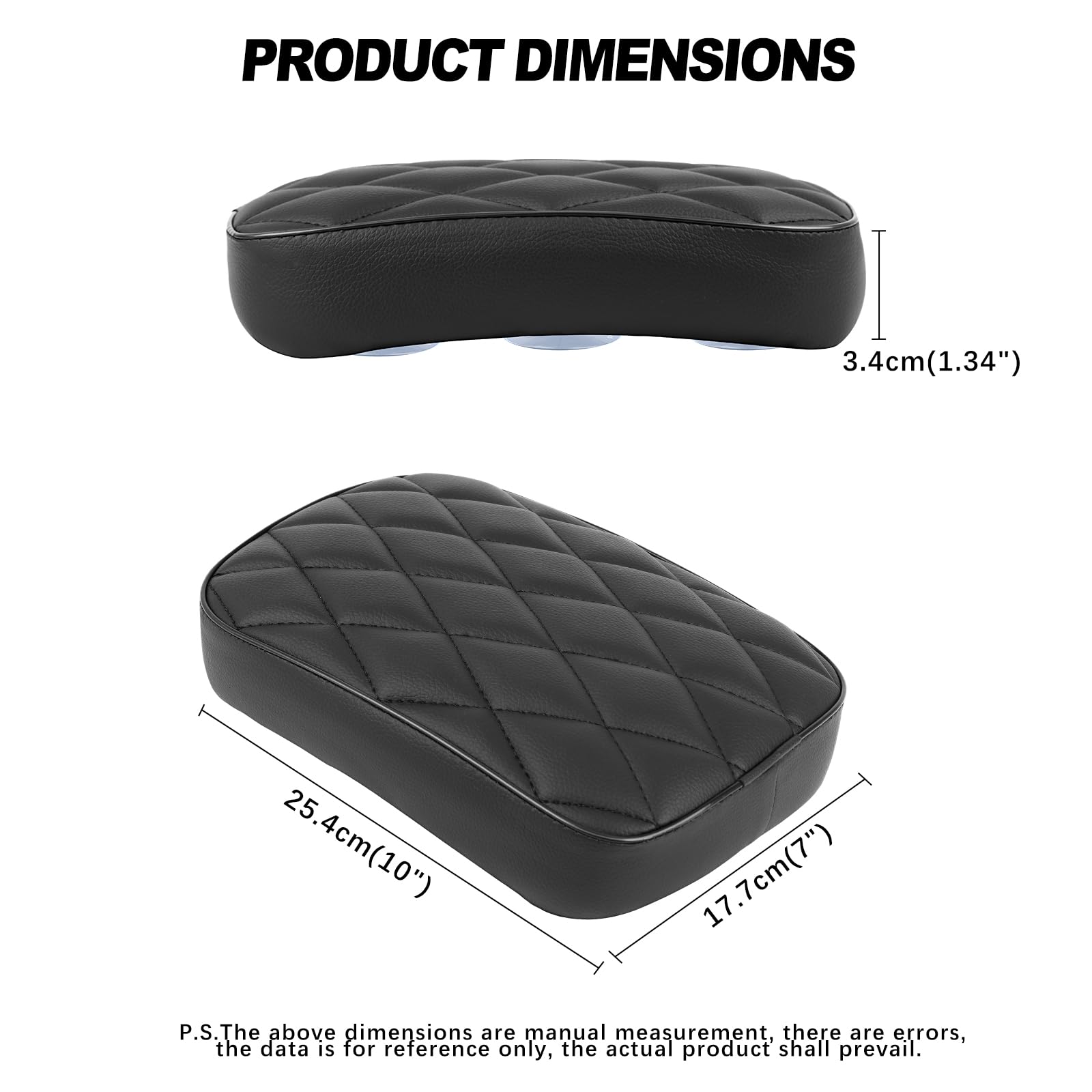 DREAMIZER Coussin de passagers arrière à moto, Coussin de Siège Passager Moto avec 8 Ventouses, Sièges pour moto Compatible avec Harley Sportster XL883 1200 Dyna pour Softail Cruiser Chopper Custom