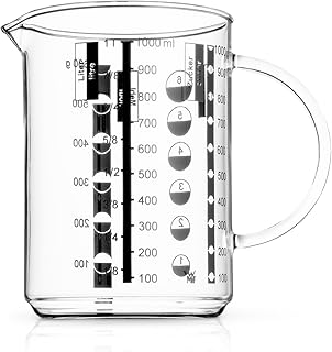 WMF Gourmet Messbecher 1 l – hitzebeständiger Glas-Messbecher mit präziser Skalierung, spülmaschinen- & mikrowellengeeignet, robuster Maßbecher aus Glas zum Kochen, Backen & genauen Abmessen