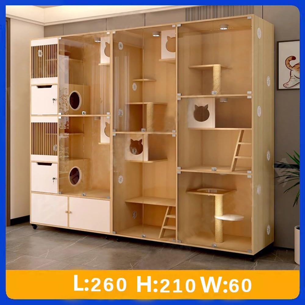 villa per gatti Gabbietta for gatti in legno. Stanza di maternità for recinto for animali domestici Per interni
