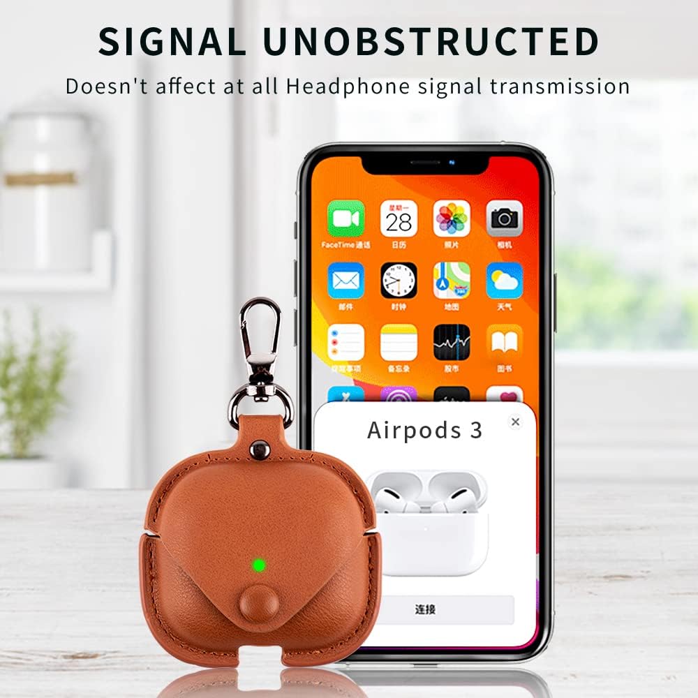 Headphones Cases for AirPods Case Cover, Business PU Leather Cases Covers with Carabiner Apple AirPods 2nd Gen 1st Charging Case Cases