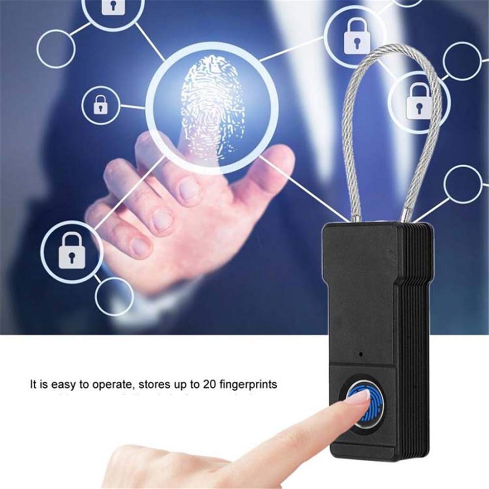 Cerradura de huella digital Candado inteligente Candados de puerta con huella digital Cerradura de huella digital antirrobo portátil para bolsa Cajón Maleta Llave de viaje