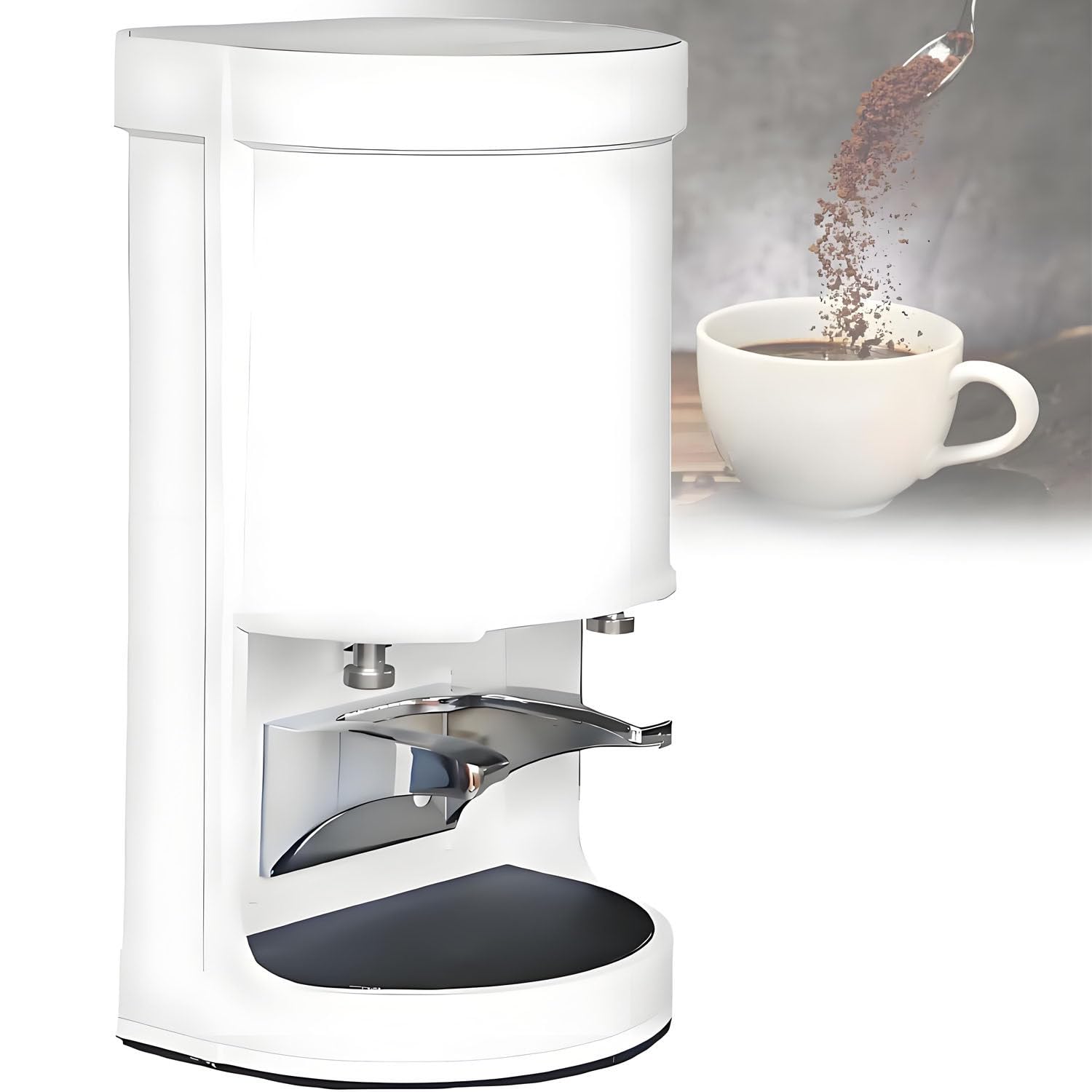 Pressino Automatico per caffè Espresso, pressino Elettrico da 58 mm, pressino Professionale, 1-3 cicli di pressatura, Pressione 5-30 kg, per caffetterie e Uso Domestico. White-Threaded