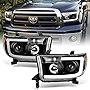 ACANII - For 2007-2013 Toyota Tundra 08-17 Sequoia Black [OPTIC] LED Tube Projector Headlights Headlamps Pair Left+Right