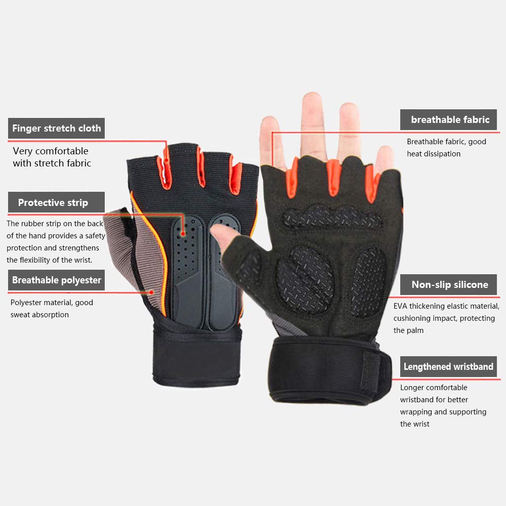 Gant De Barre Gymnastique Gants Fitness HTZPLOO Homme Femme - Protection Mains, Adhérence, Respirant, Haltérophilie Crossfit Gants
