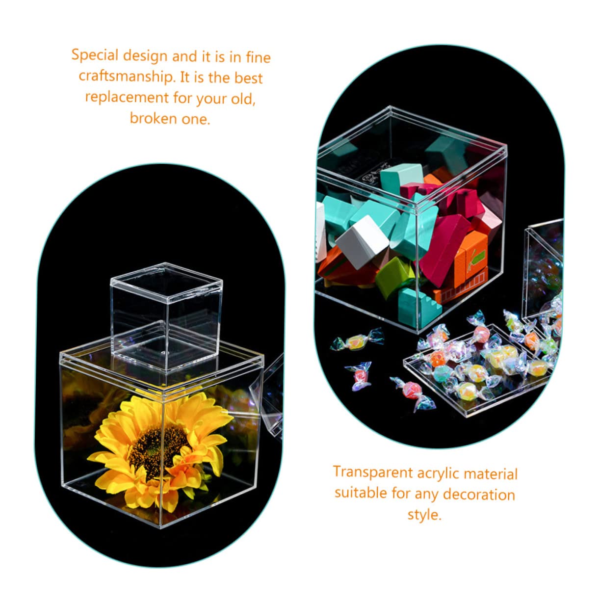 Amazon.co.jp: OFFSCH 12個透明蓋付き収納ボックス 型ディスプレイ