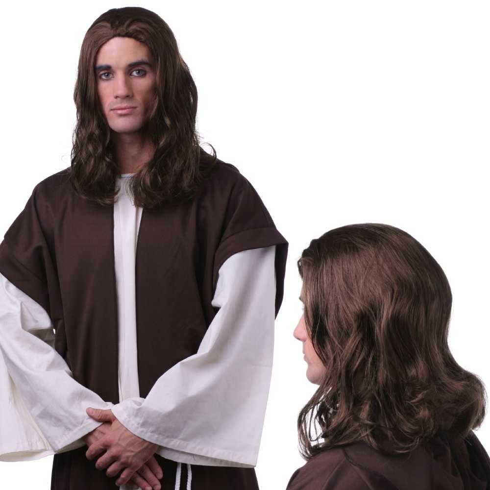 Jesus Costume Brown Wig Amazon.com: Kangaroo Jesus Beard and Wig Set – Brown Mens  main image 4