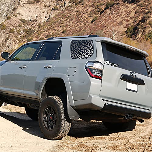 Bogar Tech Designs Universal Fit Animal Leopard Cheetah Print 3Rd Quarter Window Decal Stickers Compatible With Most Suv And Trucks Matte Black #TOP16