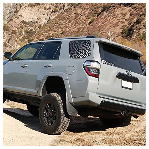 BOGAR TECH DESIGNS Universal Fit Animal Leopard Cheetah Print 3rd Quarter Window Decal Stickers Compatible with Most SUV and Trucks Matte Black