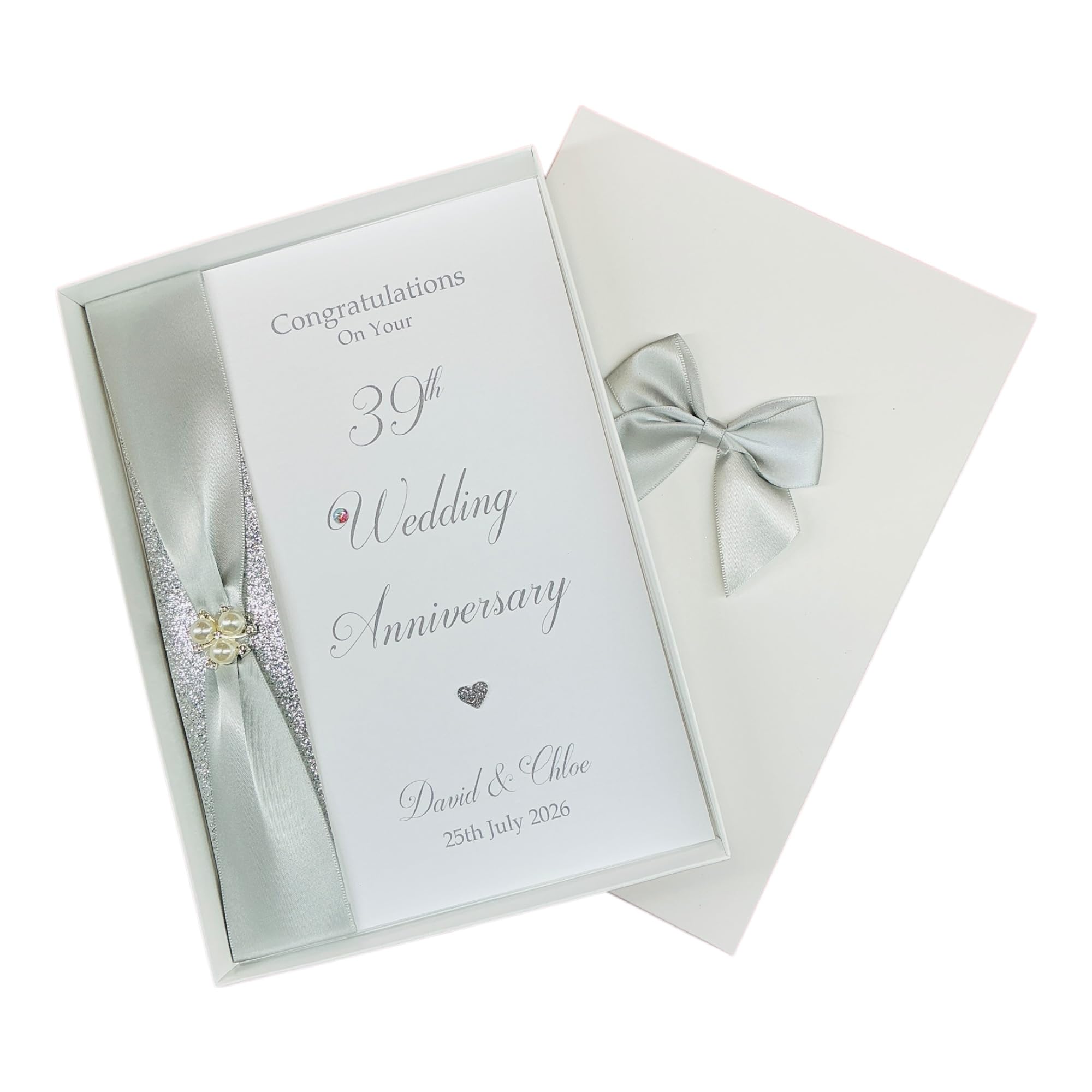 39th Wedding Anniversary Greeting Card Personalised Lace 39 Years – RA 39