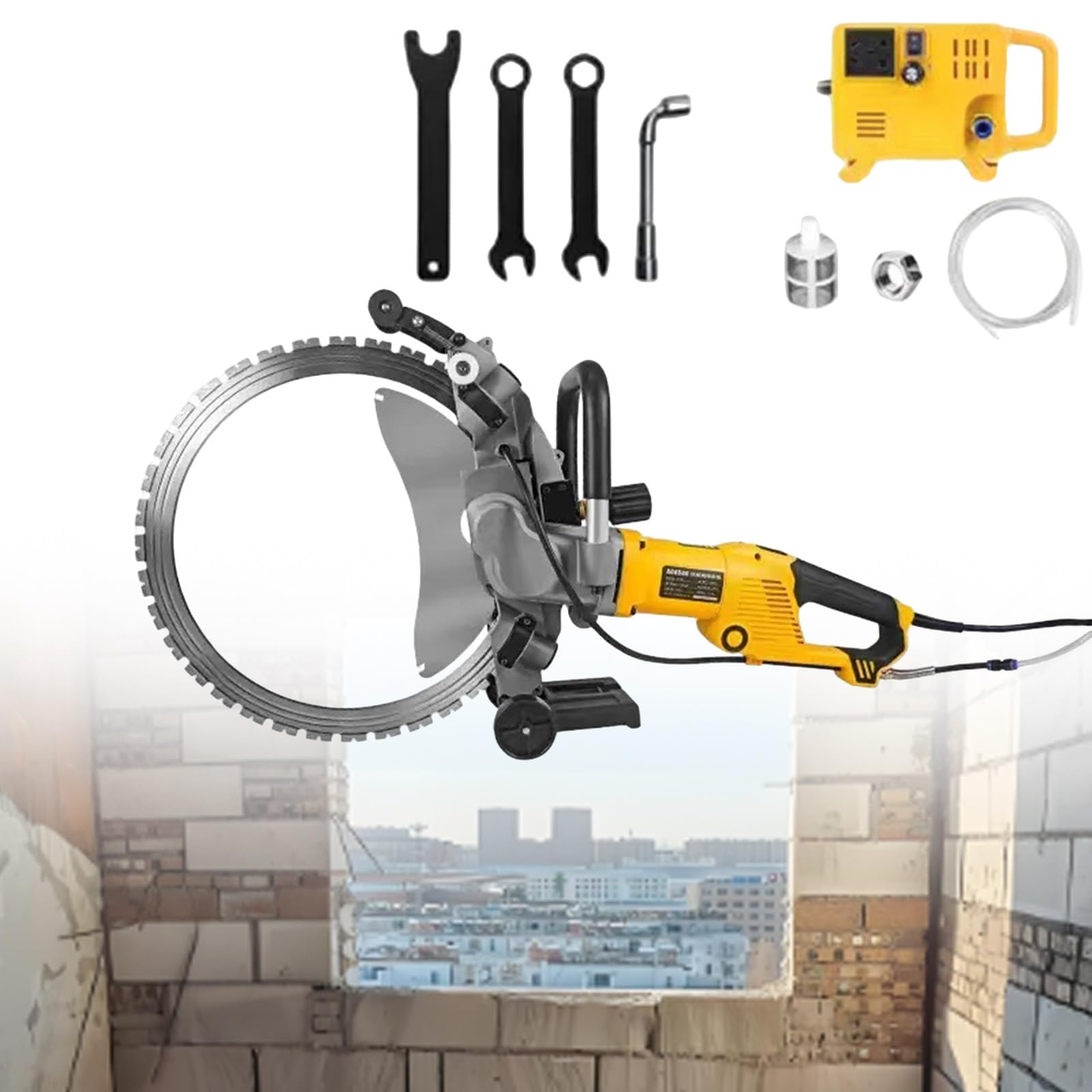YXYLJOZ Electric Ring Saw Wall Cutting Machine, Handheld Concrete Wall Cutting Machine,2200Rpm Electric Ring Saw Wall Groove Chaser Cutting Machine,29cm Cut Depth,220v (1xblade)