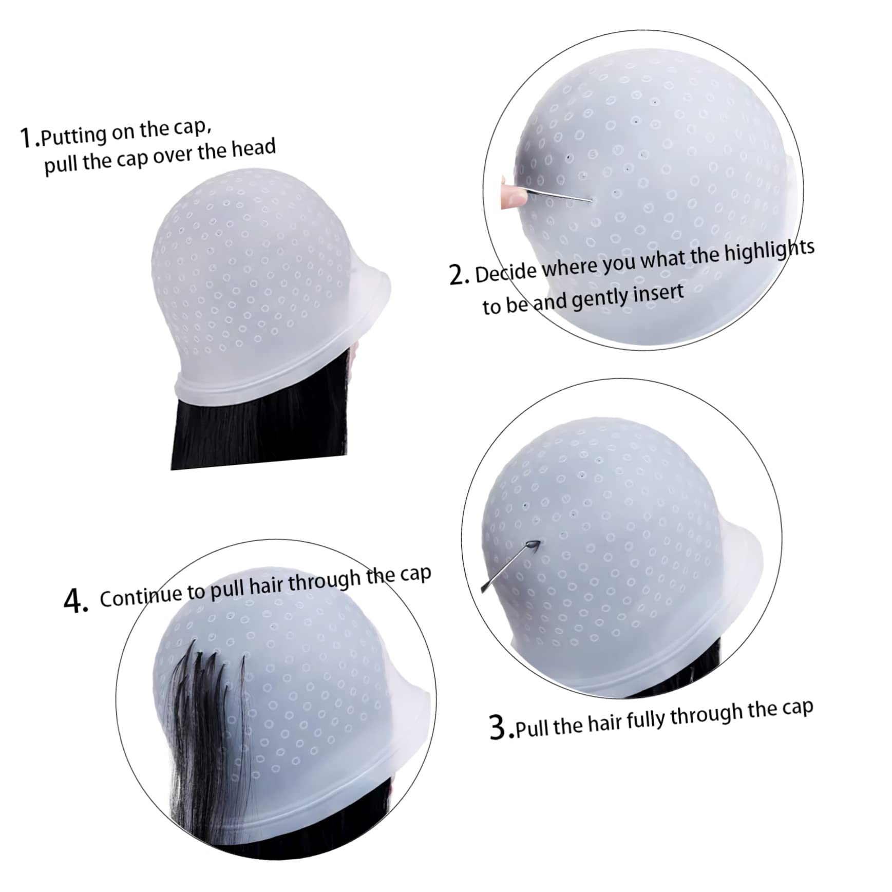 11 Stück Haarfärbeset Silikon Mit Häkelnadel Für Highlights Haarfärbepinsel Haarkappe Zum Strähnen Und Färben Für Private Und Professionelle Anwendung