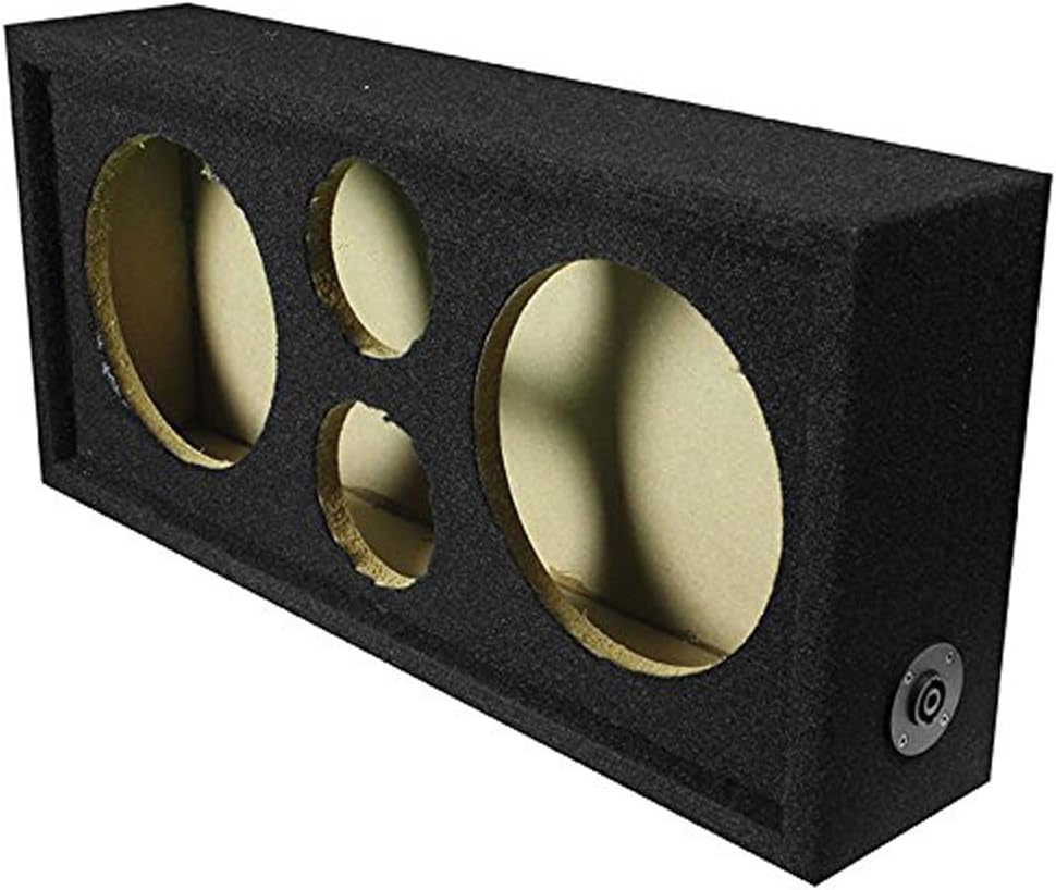 Q Power CH102S QChero Car Audio Subwoofer Enclosure Box for 8 Inch Mids and 3 Inch Tweeters (2 Pack)