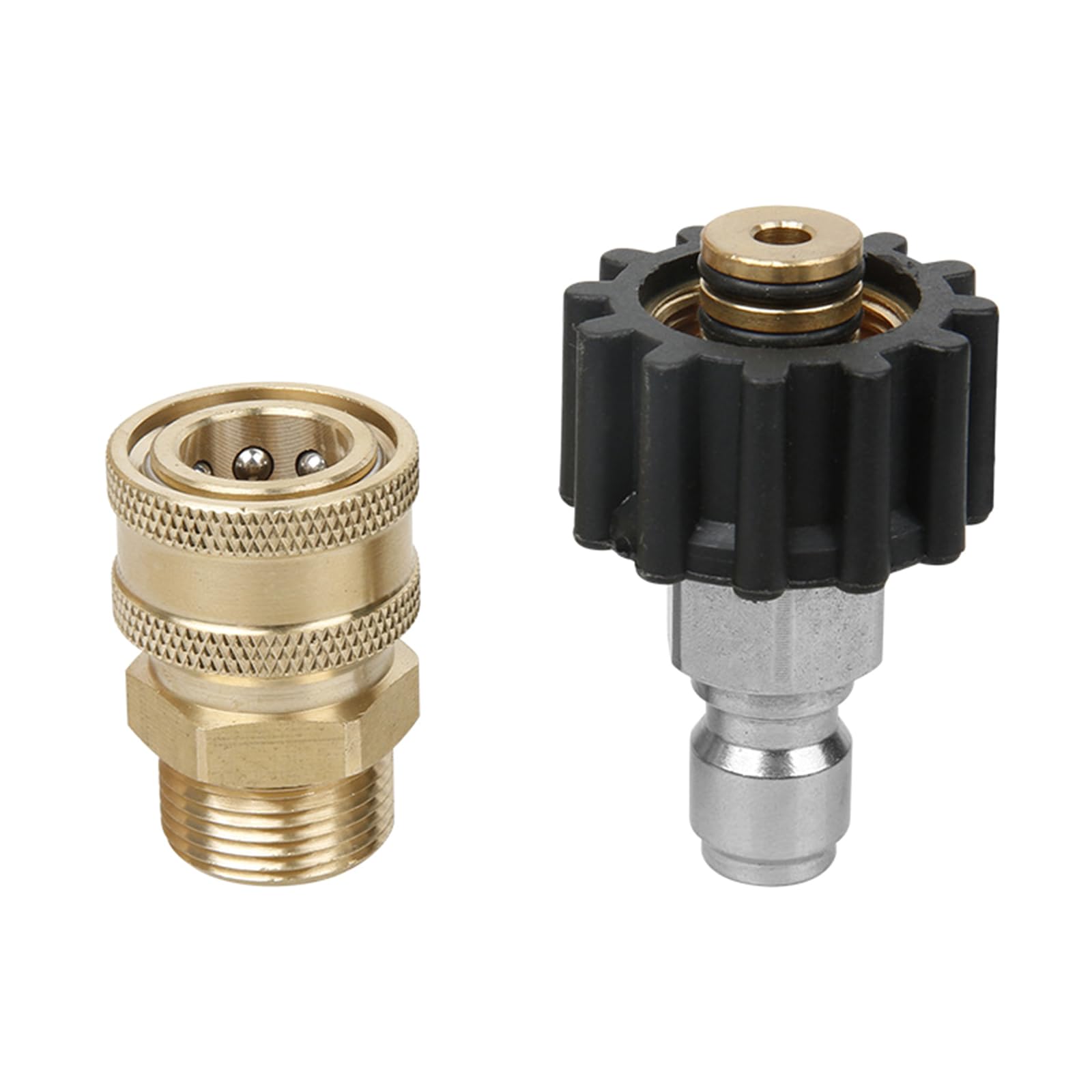 Ywluuoo A Pressure Washer Dapter Set M22 14 / 15Mm To 3 / 8Inch Quick Connector Disconnect Fitting Washer Hose Thread Kits Ccessory Metal Hose Connector