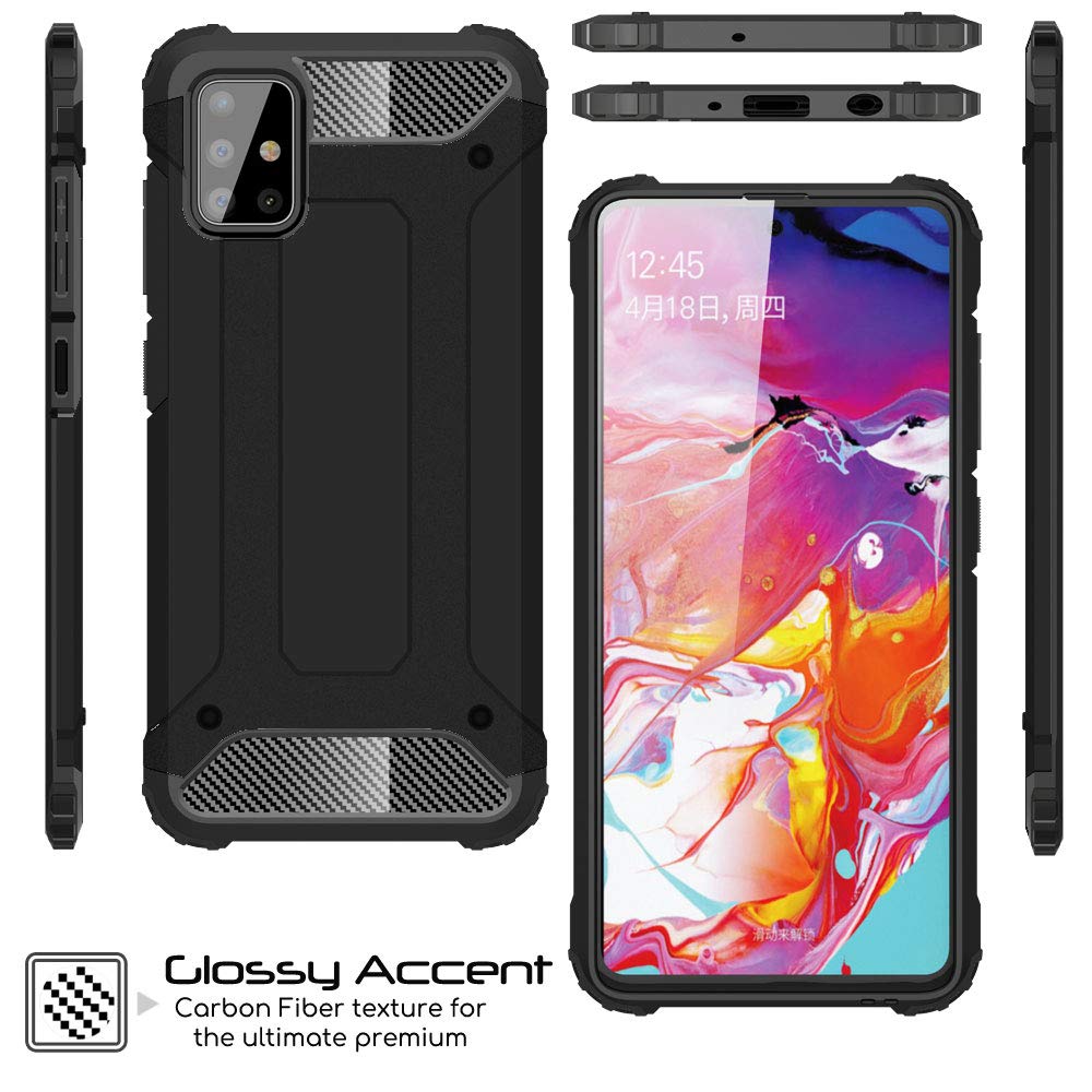 Carbon Fiber Samsung A51 Hybrid Case Techgear Galaxy A51