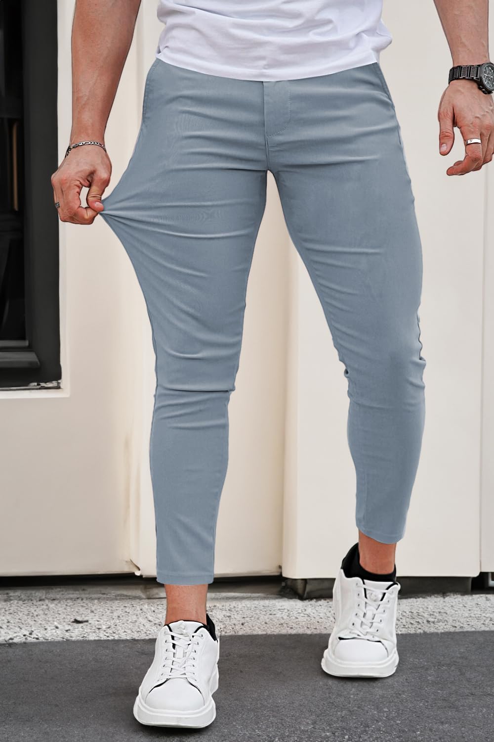 GINGTTO Mens Dress Pants Slim Fit Chino Pants for Men Formal - Image 6