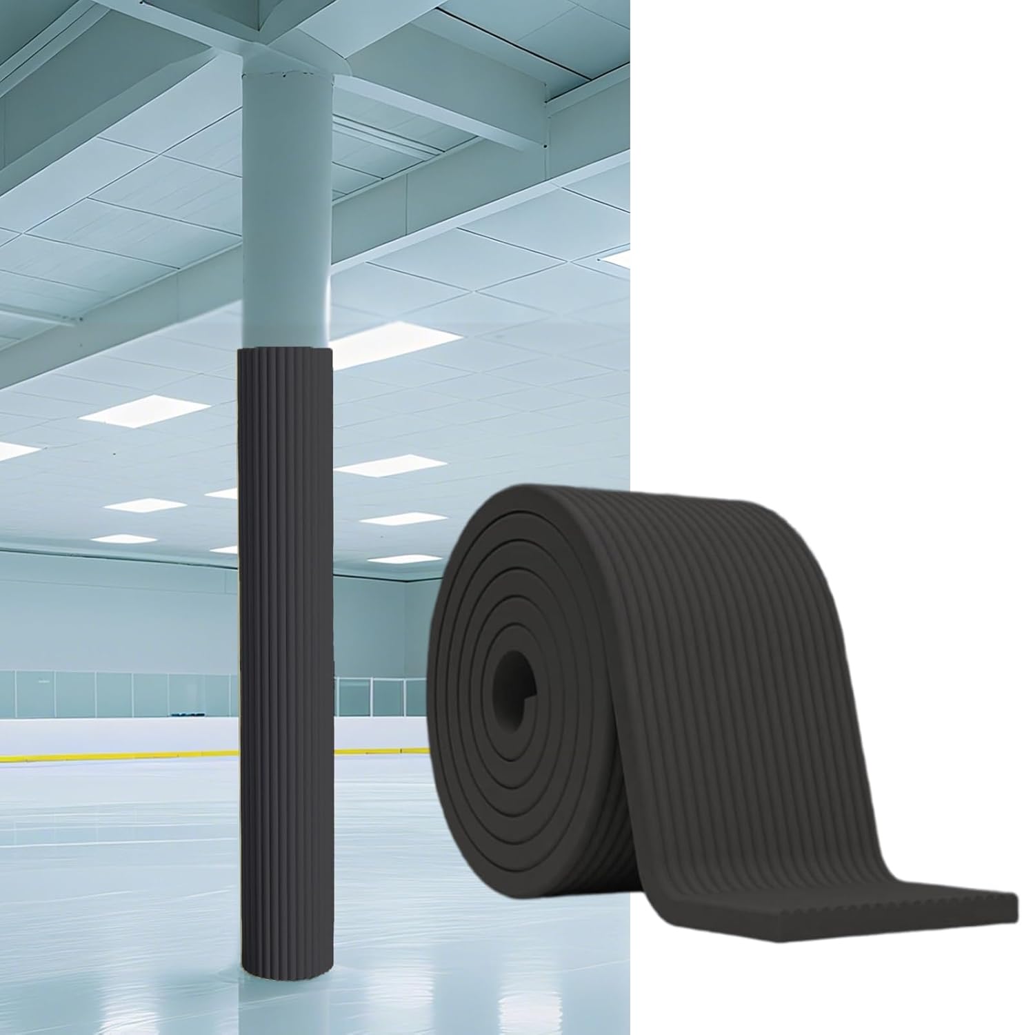 79" Basketball Pole Pad, 7.87" 15.75" 23.62" Extra Wide Basket Ball Pole Padding Covers, Outdoor & Indoor Wrap Around Self-Adhesive Foam Garage Wall Protector Safety Bumper