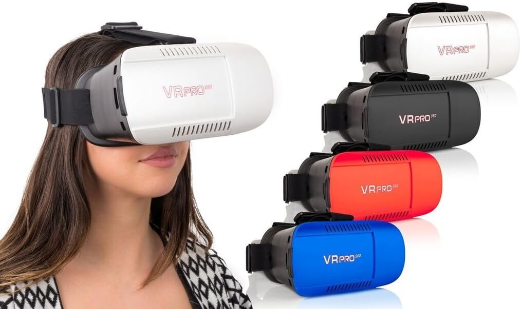 3D Vr Virtual Reality Glasses with Head-mounted Headband for 3.5-6.0 Inch Iphone Samsung Note Lg Nexus HTC Moto Google Black Berry Mobile Smartphones Colors Avaliable (Black)